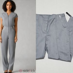 Worthington NWT Gray Textured Exposed Seam Side-Zip Pocket Skinny Leg Pants 12